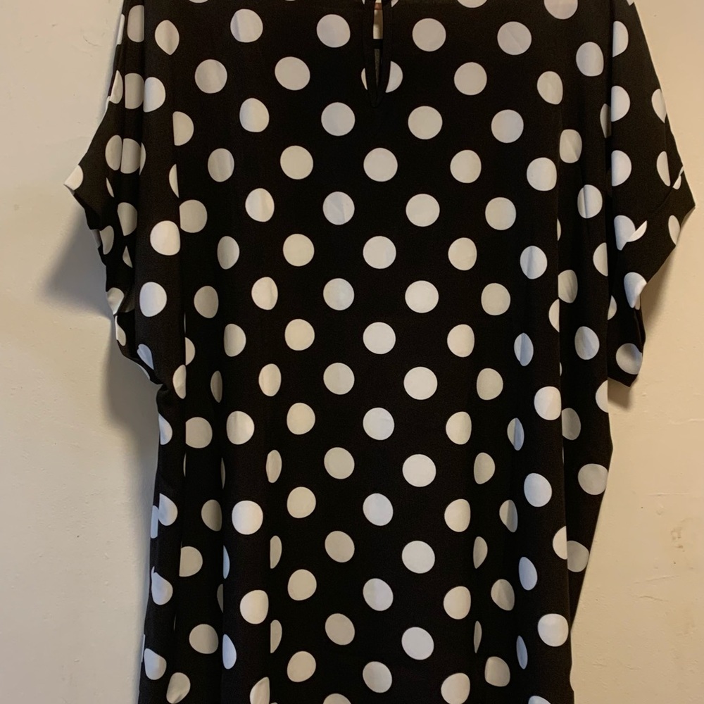 Nice black and white polka dot blouse 4x